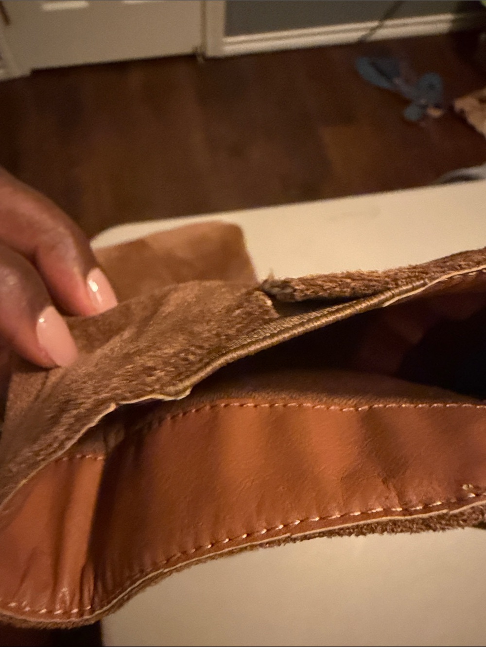 TOP Moda Tall Faux Suede Knee Boots in Cognac Brown - Picture 10 of 11